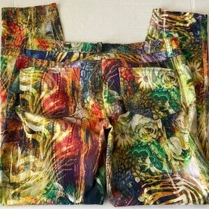 Joe Fresh Nordstrom Abstract Multicolor Floral Skinny Jeans Stretch Women's Sz 8